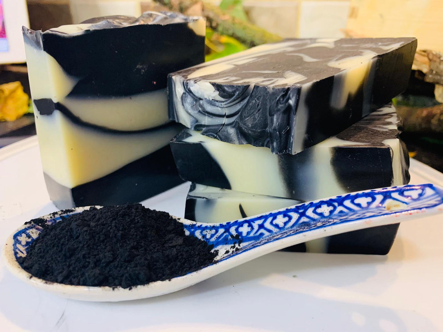 Lavender Oil and Bamboo Activated Charcoal Handmade Vegan Soap