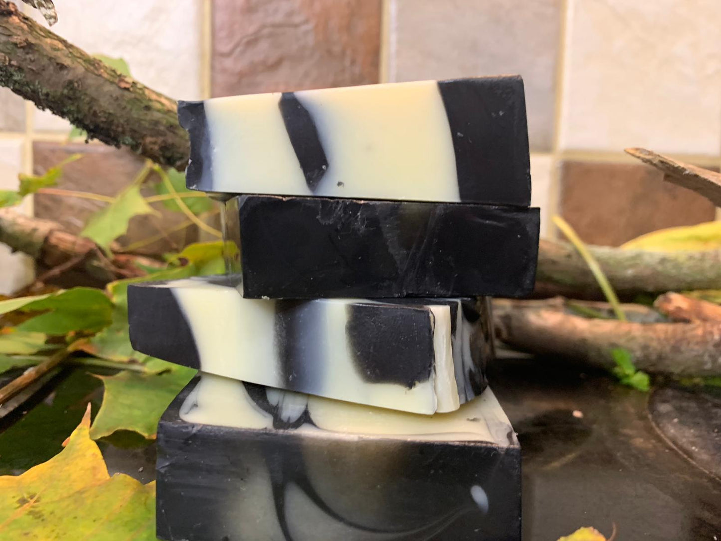 Lavender Oil and Bamboo Activated Charcoal Handmade Vegan Soap