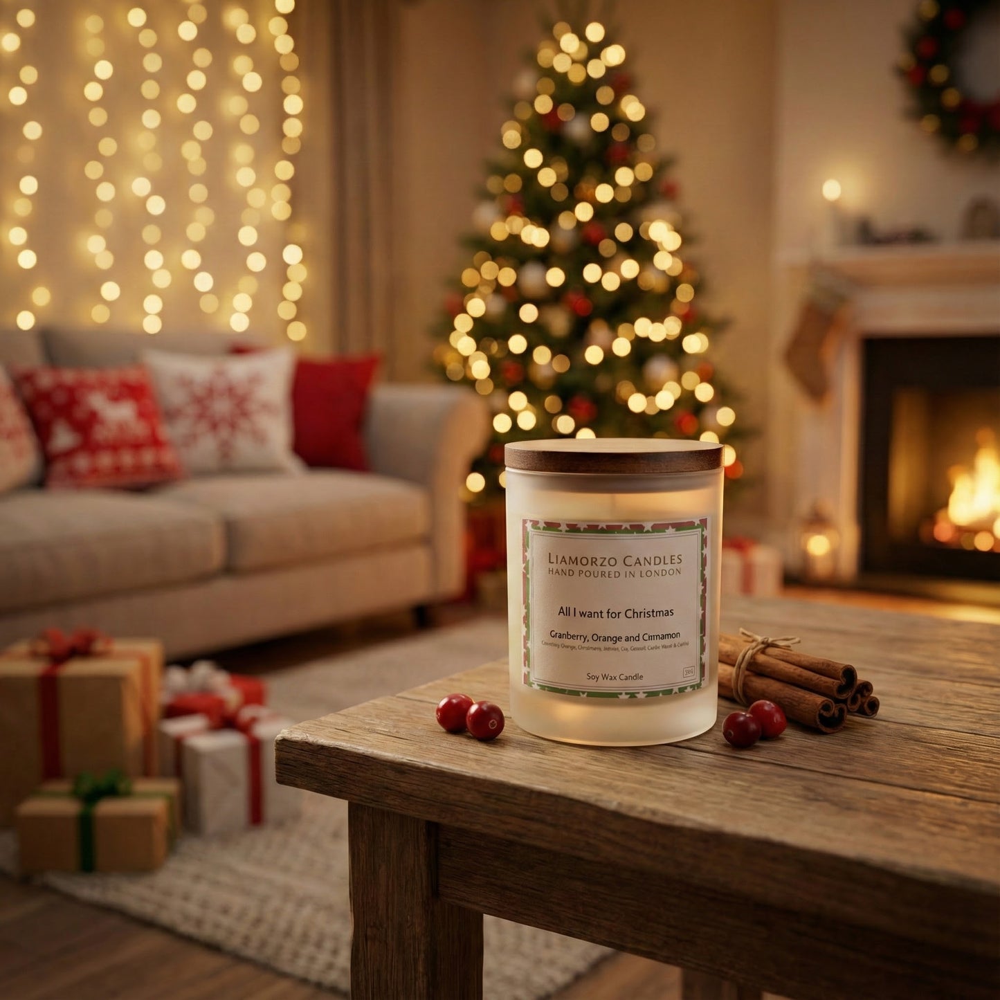 Cranberry, Orange & Cinnamon Luxury Christmas Candle