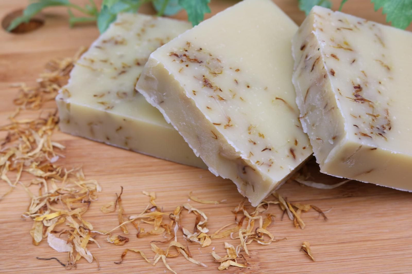 Lemongrass and Calendula Flowers Handmade Vegan Soap